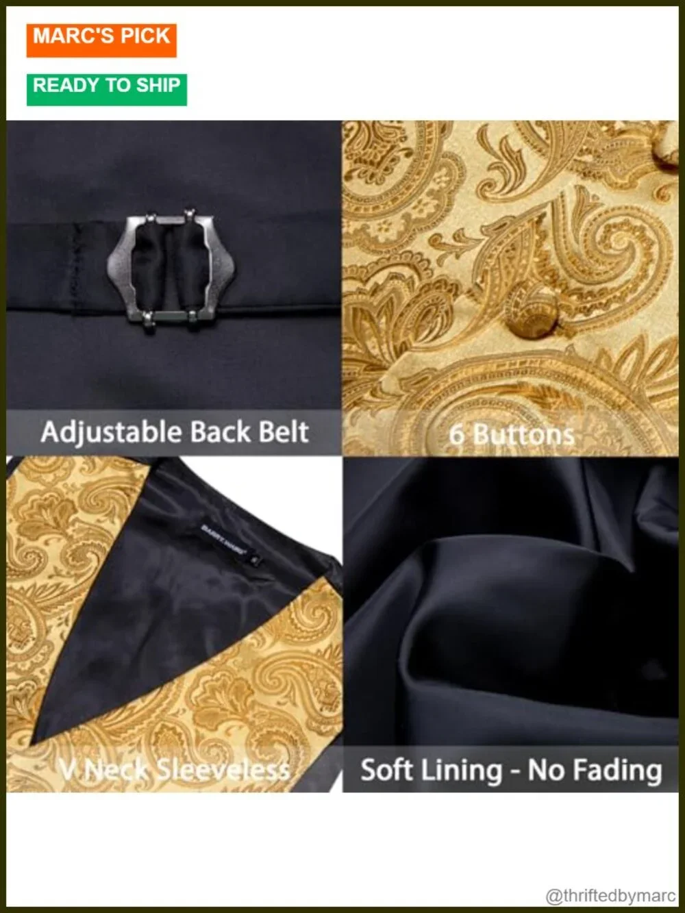 Men's Formal Vest Tie Bowtie Set 7PCS Silk Paisley Waistcoat Hanky Cufflinks